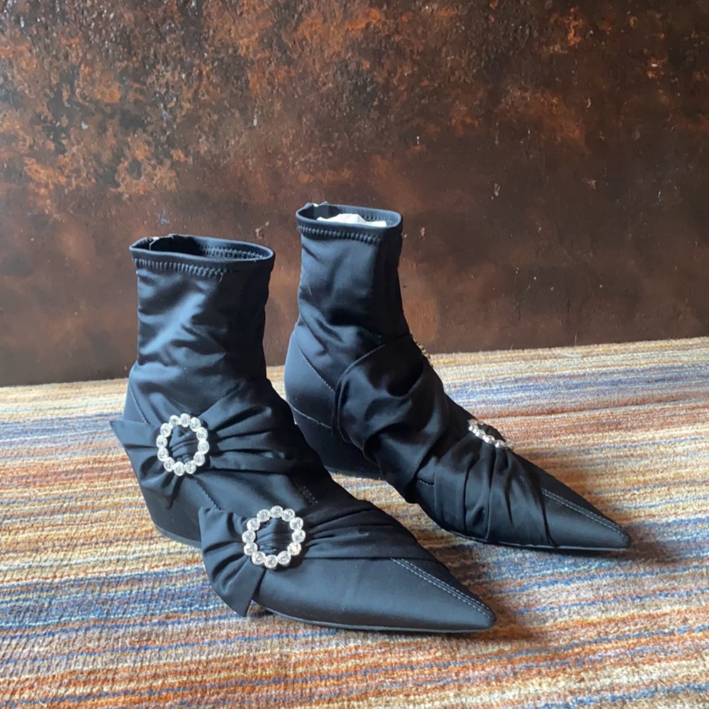 Zara satin booties